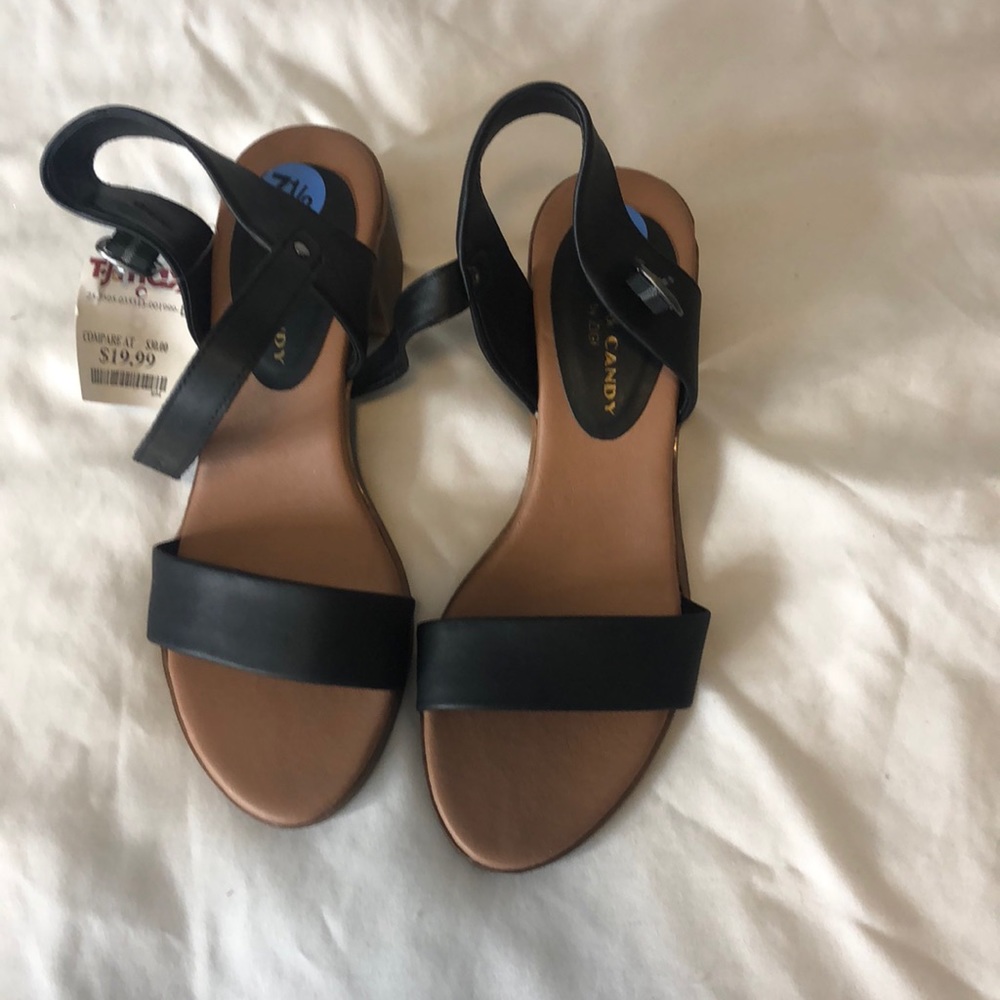 Black block heels 7.5